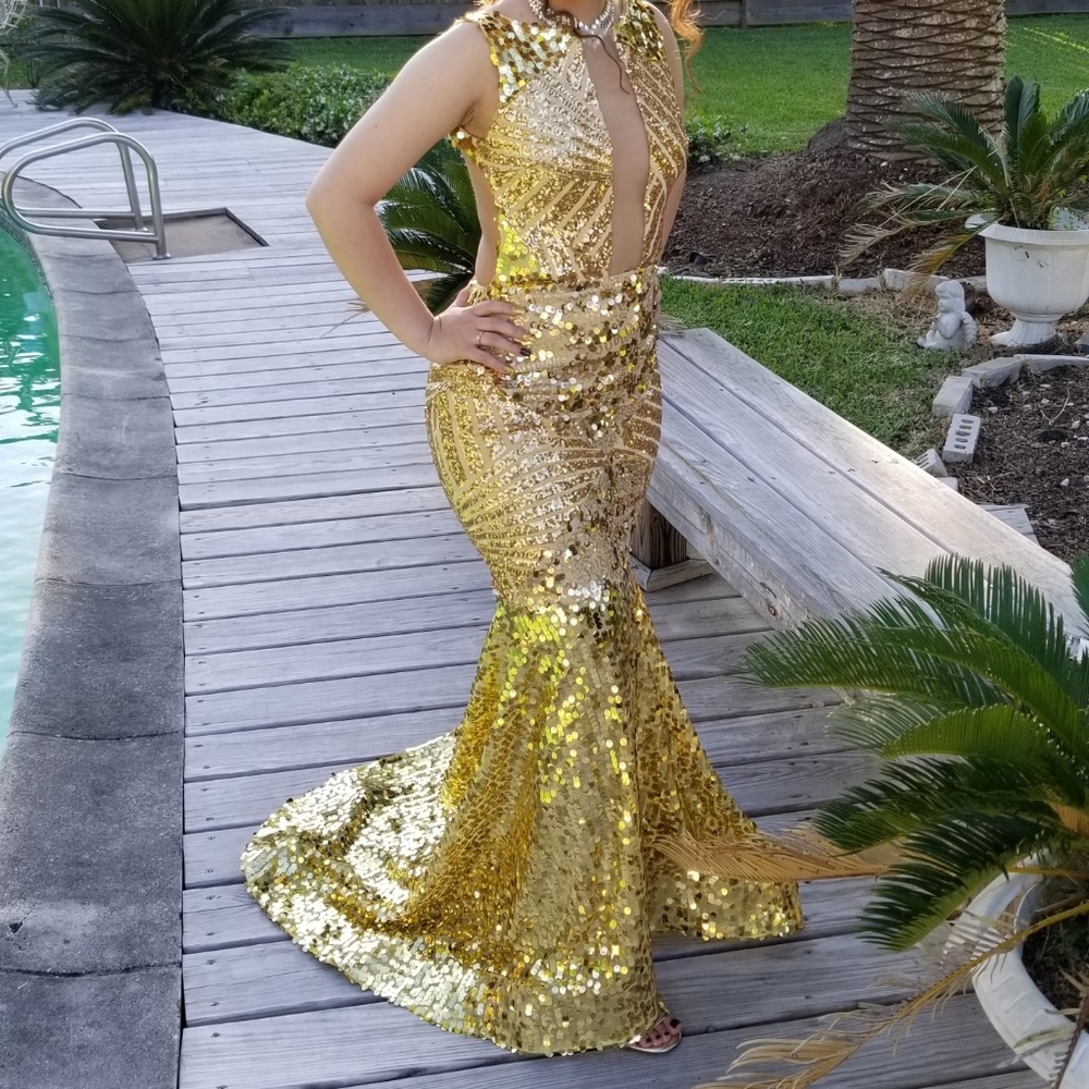 Elegant Designer Evening Gown with accessories - Picture 4 of 8